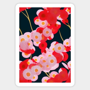 Beautiful Stylized Pink Red Flowers, for all those who love nature #214 Sticker